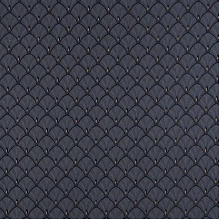 Designer Fabrics 54 in. Wide , Navy Blue And Gold Fan Jacquard Woven Upholstery Fabric D308